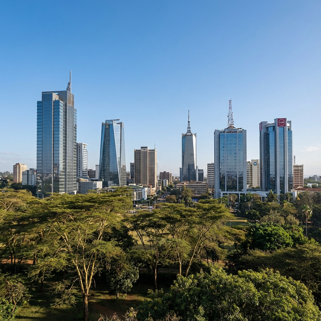 Nairobi city skyline representing African solutions